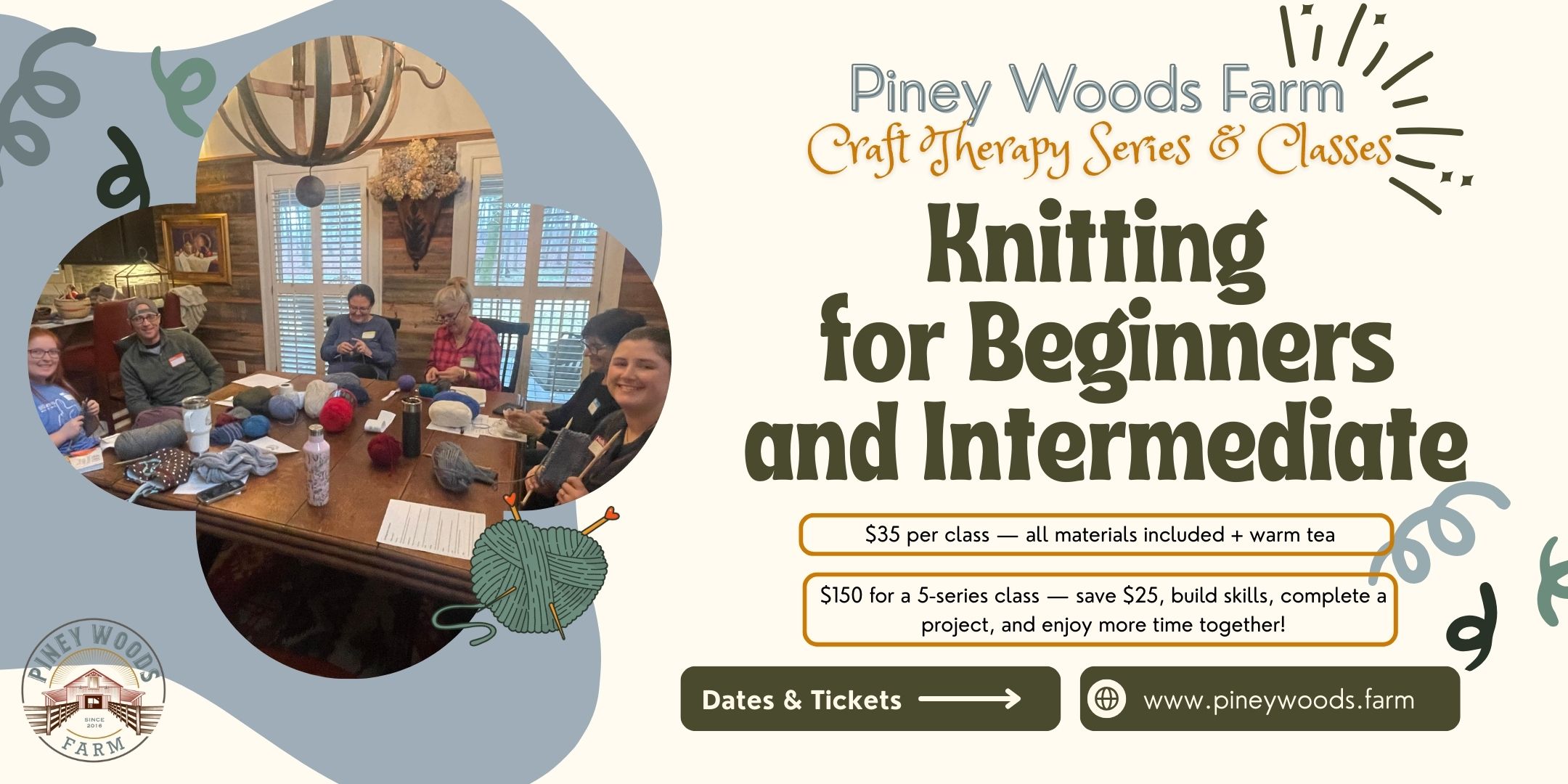 Piney Woods Farm Knitting for Beginners and Intermediates